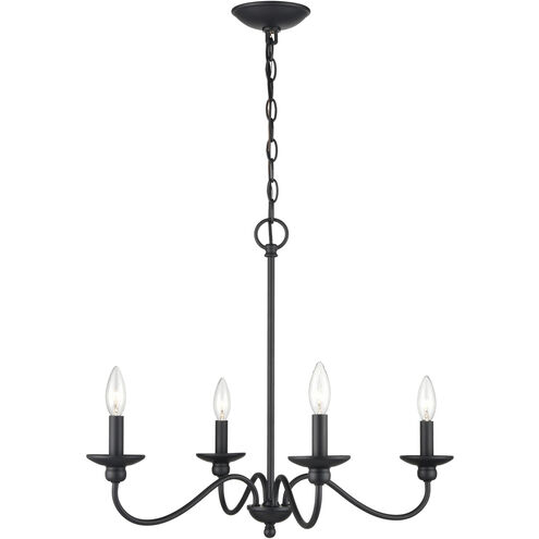 Delvona 4 Light 24.13 inch Matte Black Chandelier Ceiling Light